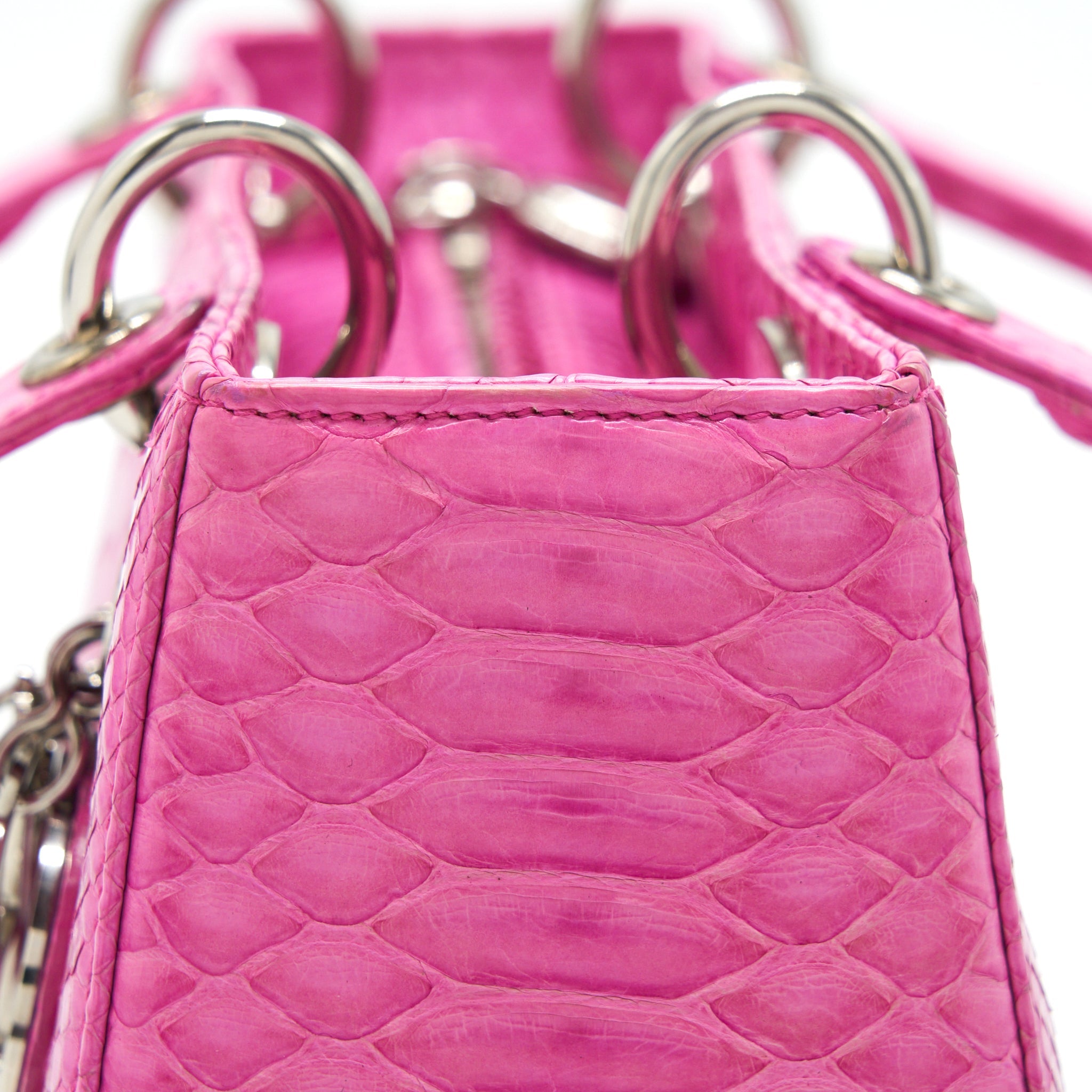 DIOR MEDIUM LADY DIOR PYTHON PINK SHW