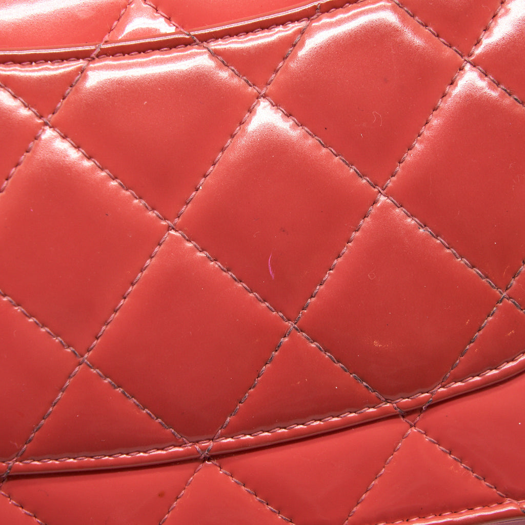 CHANEL WALLET ON CHAINS RED PATENT SHW
