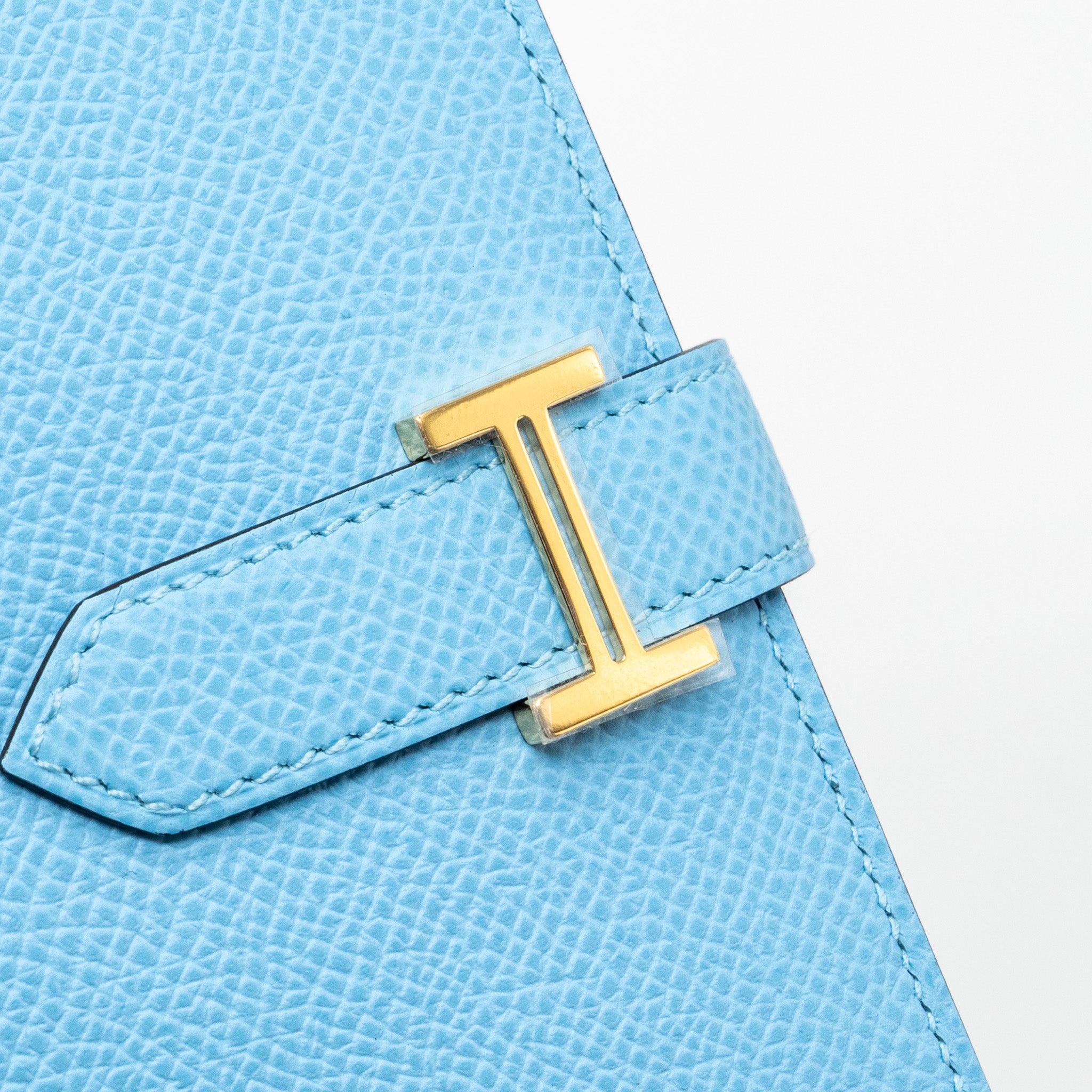 HERMES BEARN WALLET EPSOM BLUE/GREEN GHW