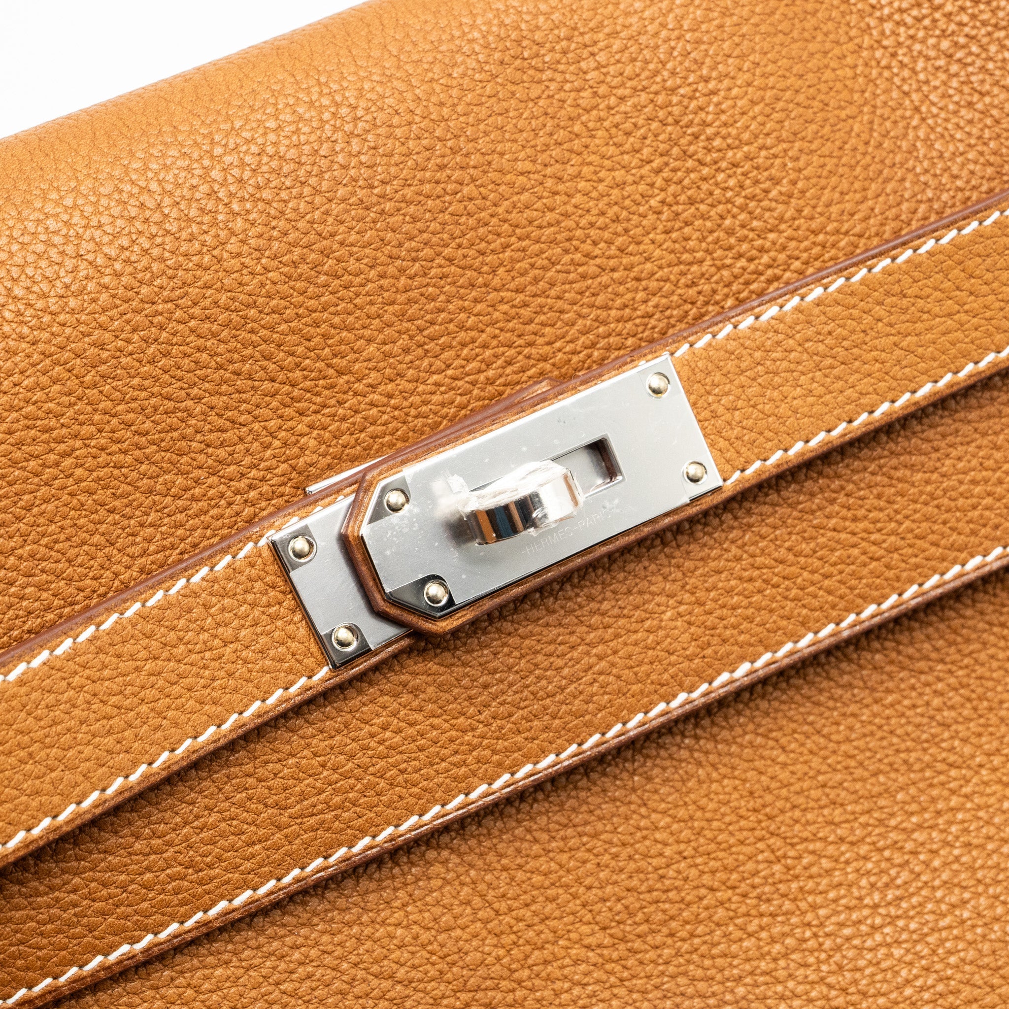 HERMES KELLY MESSANGER PM BAG BARENIA FAUBOURG LEATHER 34 FAUVE SHW