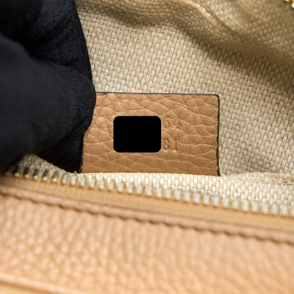 GUCCI SOHO DISCO BAG CALFKSIN DARK BEIGE GHW
