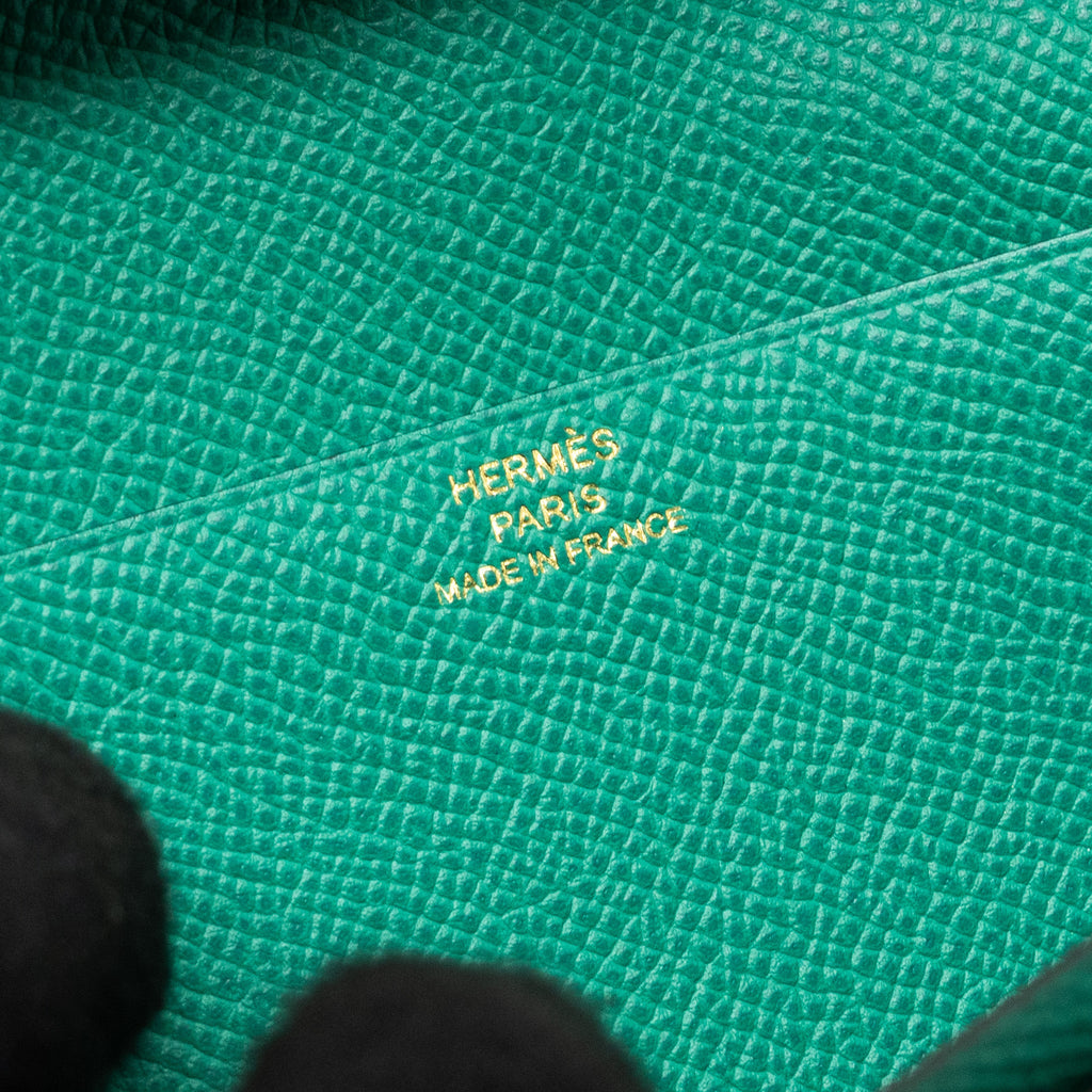 HERMES BEARN WALLET EPSOM BLUE/GREEN GHW