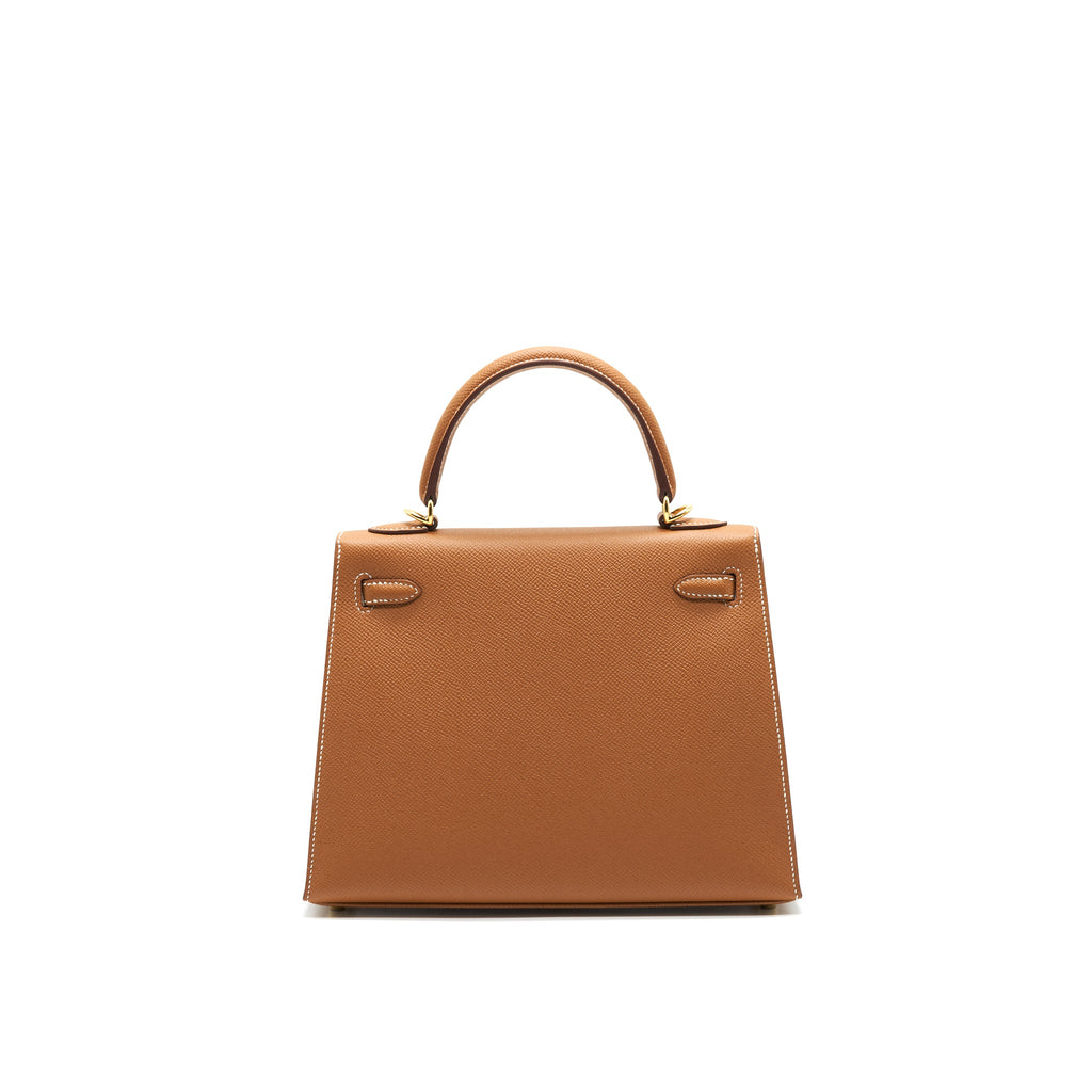 HERMES KELLY 25 SELLIER 37 GOLD WITH GHW