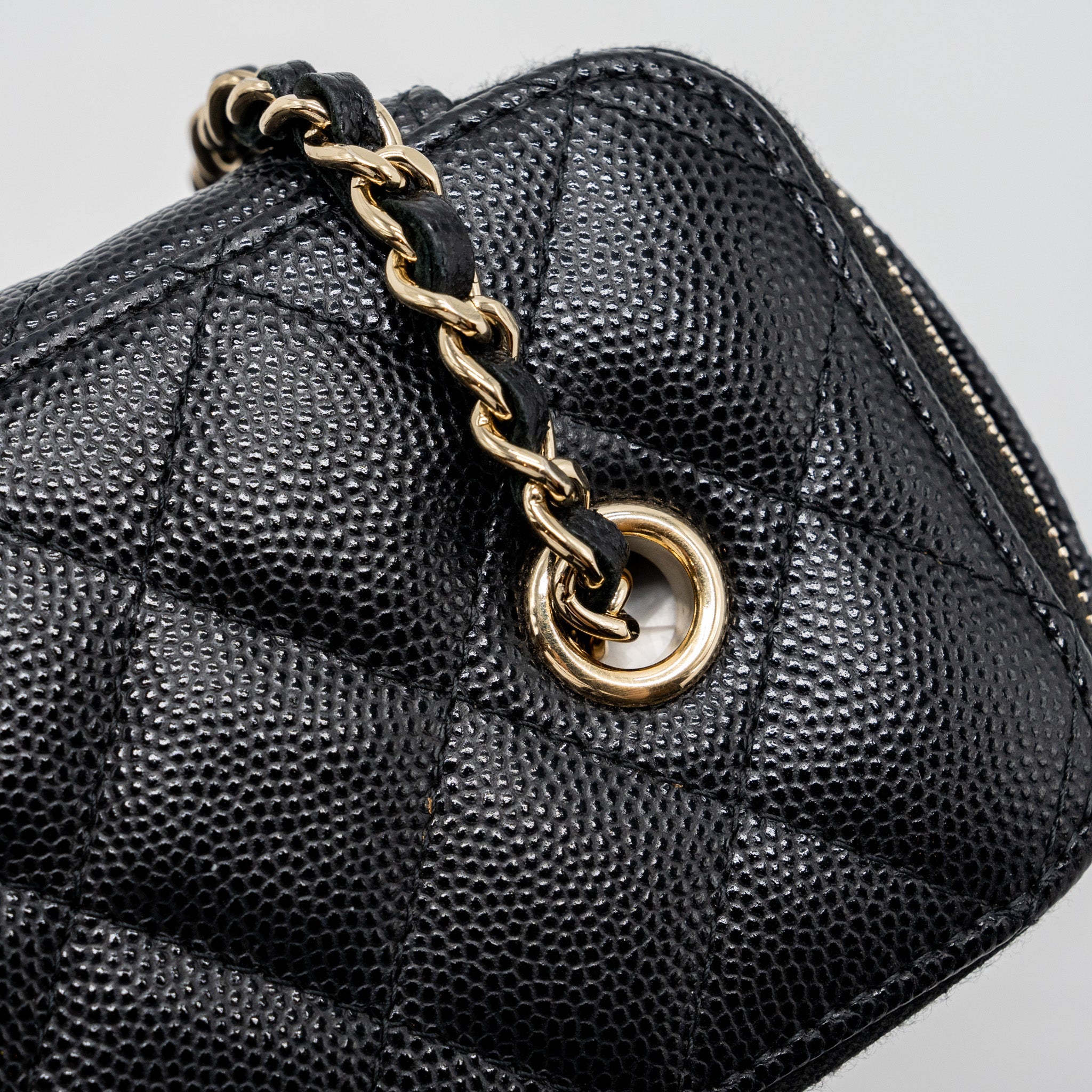 CHANEL LONG VANITY CASE CAVIAR BLACK LGHW
