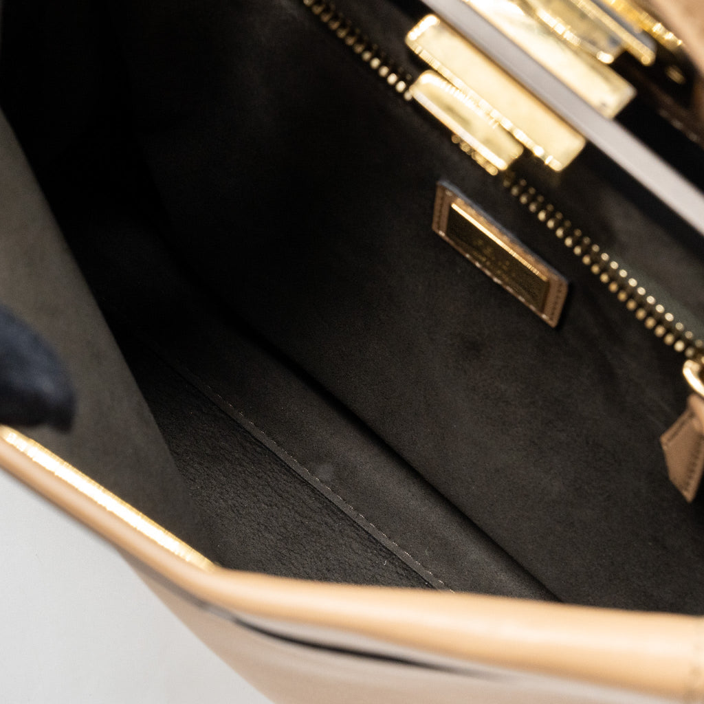 FENDI MEDIUM PEEKABOO CALFSKIN TOBACCO MULTICOLOUR HARDWARE