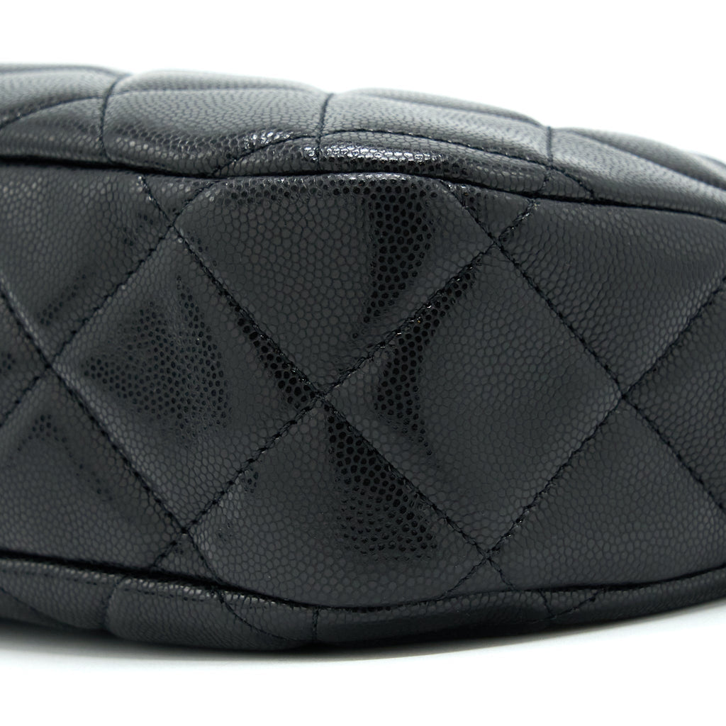 CHANEL 22A TWIST YOUR BUTTONS HOBO SHOULDER BAG CAVIAR BLACK GHW (MICROCHIP)