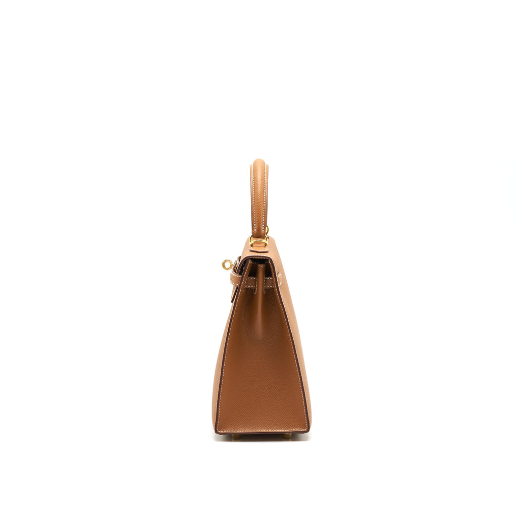 HERMES KELLY 25 SELLIER 37 GOLD WITH GHW