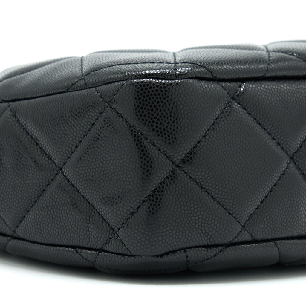 CHANEL 22A TWIST YOUR BUTTONS HOBO SHOULDER BAG CAVIAR BLACK GHW (MICROCHIP)