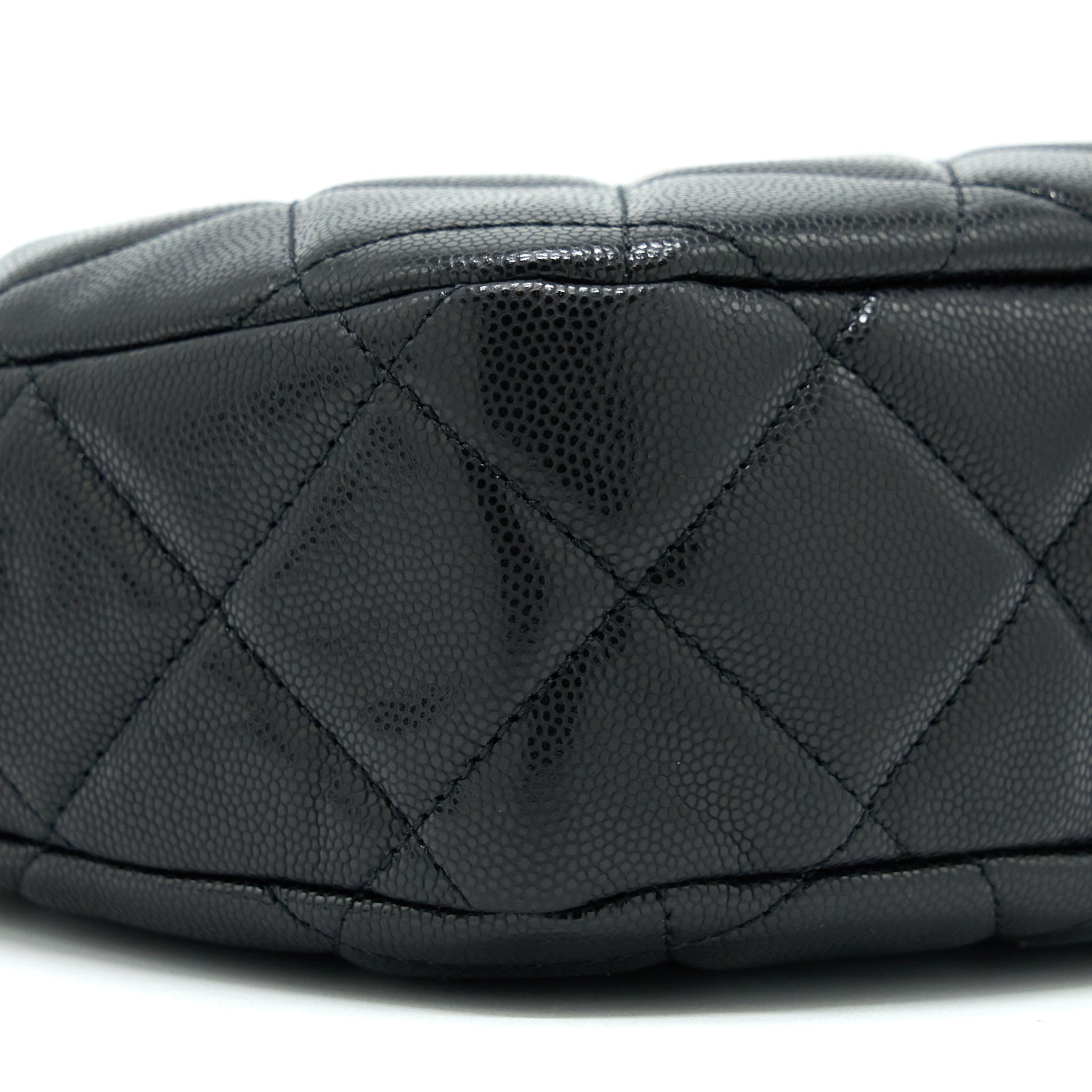 CHANEL 22A TWIST YOUR BUTTONS HOBO SHOULDER BAG CAVIAR BLACK GHW (MICROCHIP)