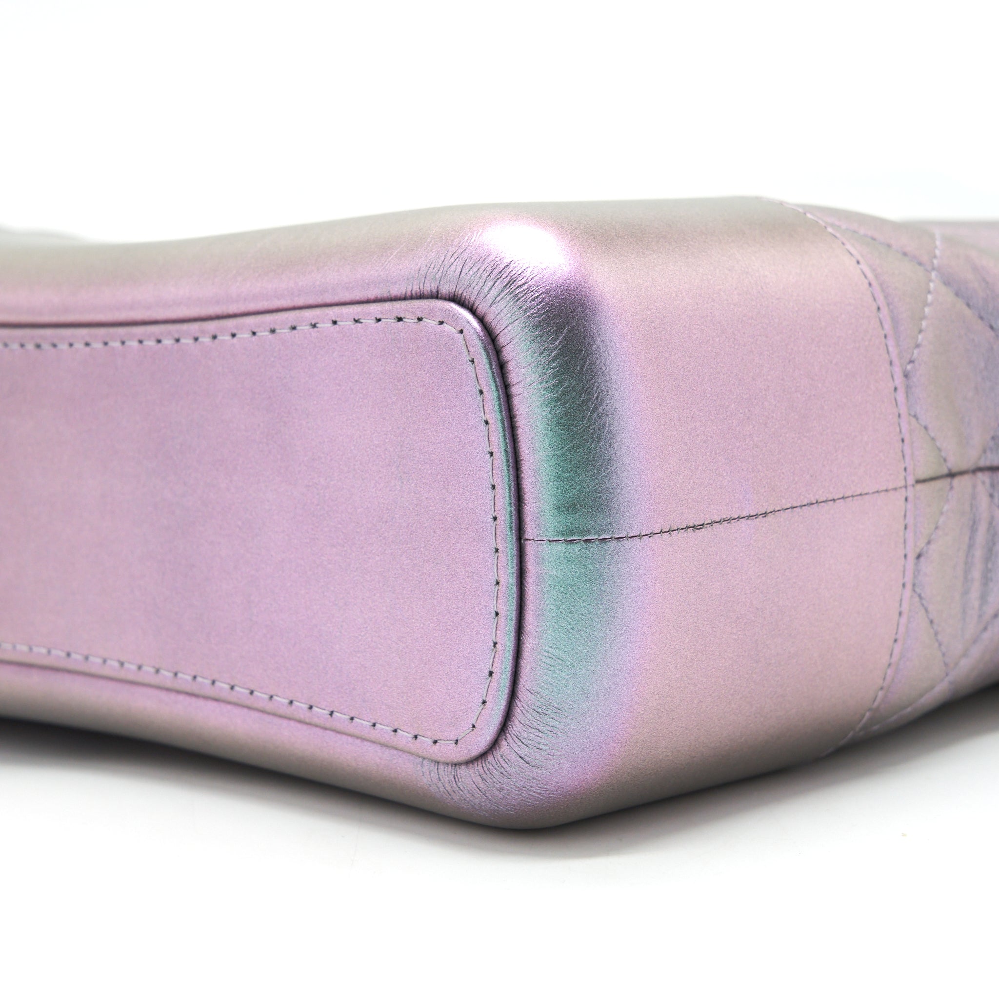 CHANEL LARGE GABRIELLE HOBO LAMBSKIN/CALFSKIN IRIDESCENT PURPLE RAINBOW COLOUR MULTICOLOUR HARDWARE