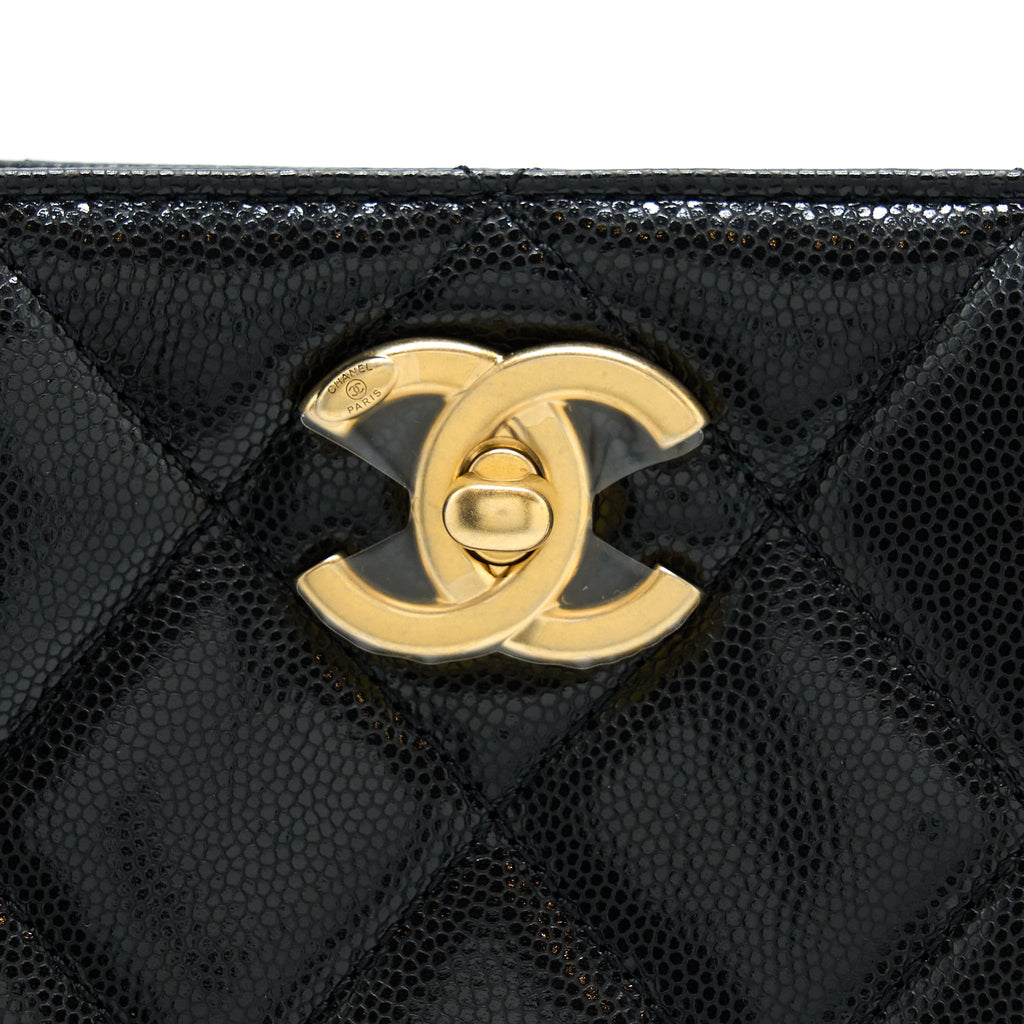 CHANEL 22A TWIST YOUR BUTTONS HOBO SHOULDER BAG CAVIAR BLACK GHW (MICROCHIP)