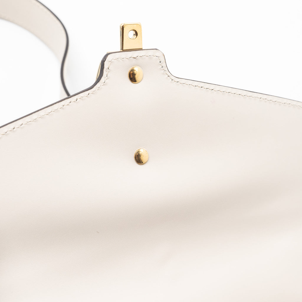 GUCCI SYLVIE SHOULDER BAG CALFSKIN WHITE GHW