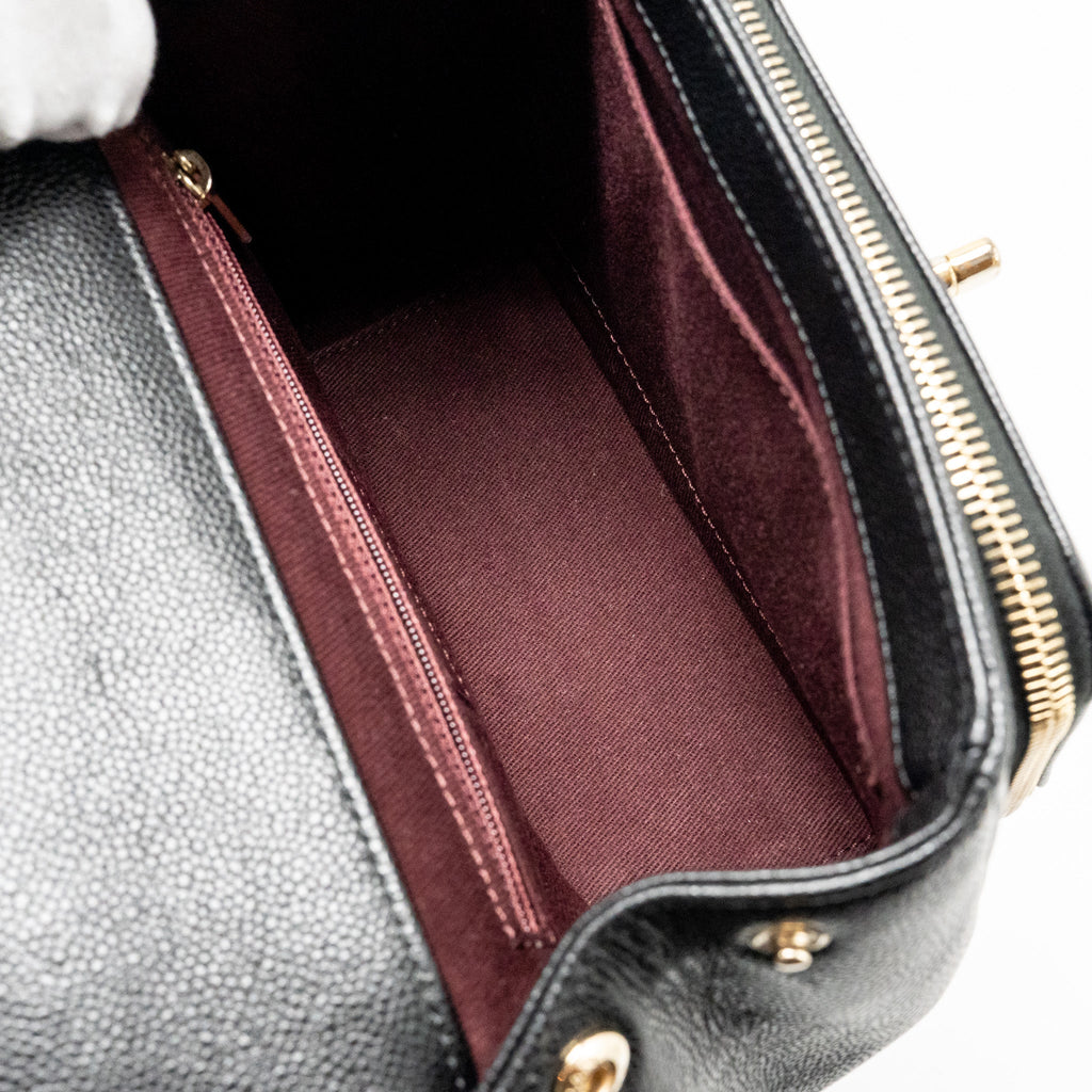CHANEL SMALL BUSINESS AFFINITY CAVIAR BLACK LGHW