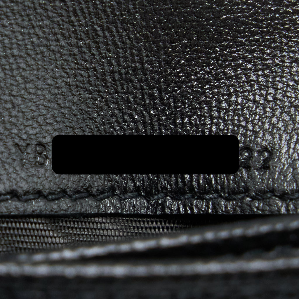 SAINT LAURENT / YSL PEBBLED LOGO PLAQUE CARDHOLDER GRAINED CALFSKIN BLACK GHW