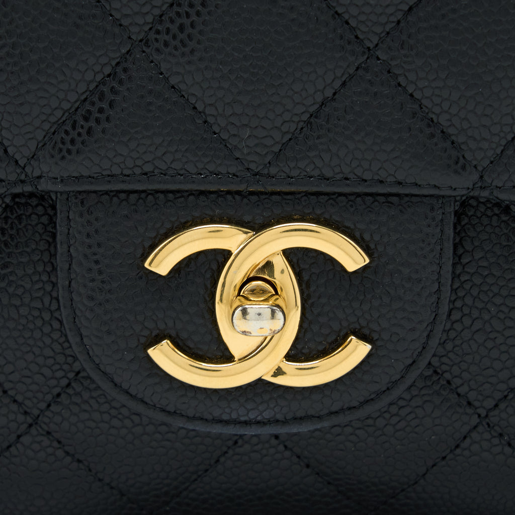 CHANEL MAXI CLASSIC DOUBLE FLAP BAG CAVIAR BLACK GHW