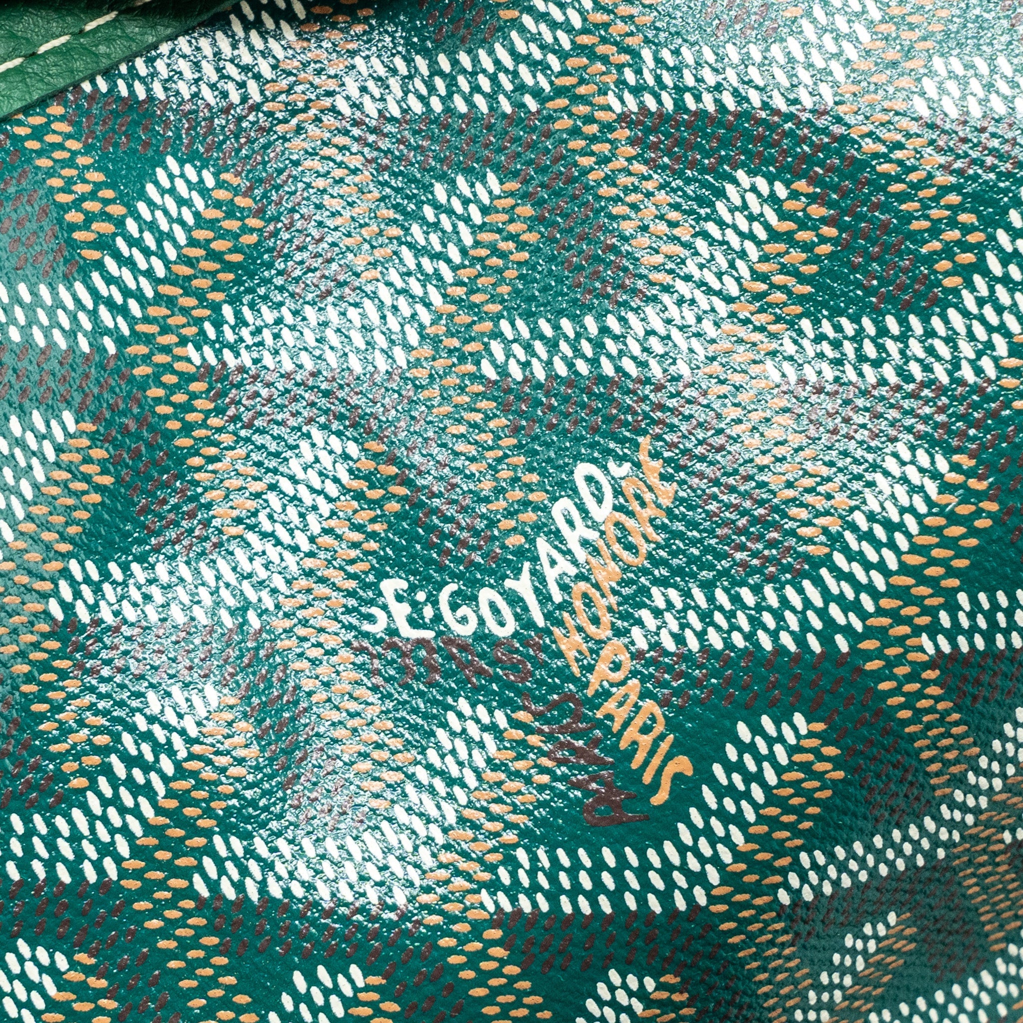GOYARD MINI ANJOU TOTE BAG CANVAS / CALFSKIN GREEN SHW