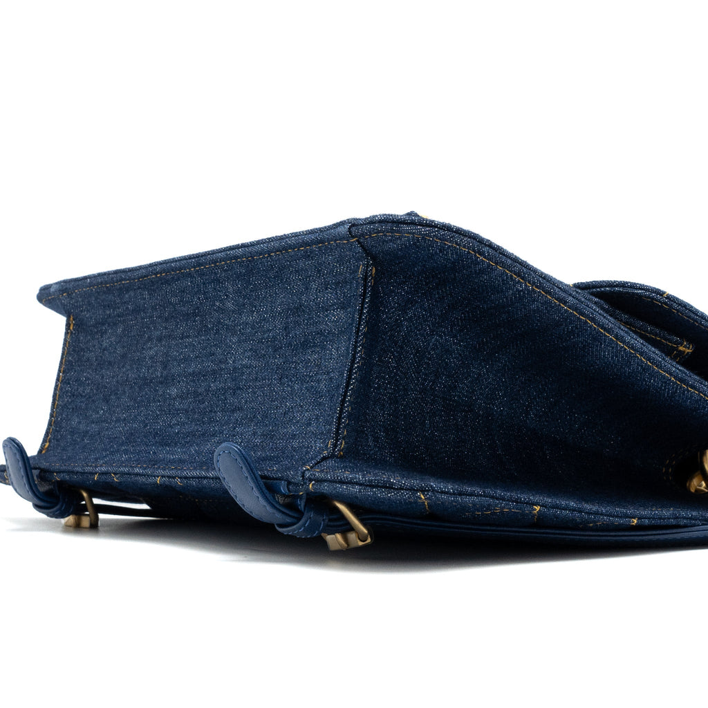 CHANEL 23S FLAP BACKPACK DENIM BLUE BRUSHED GHW (MICROCHIP)