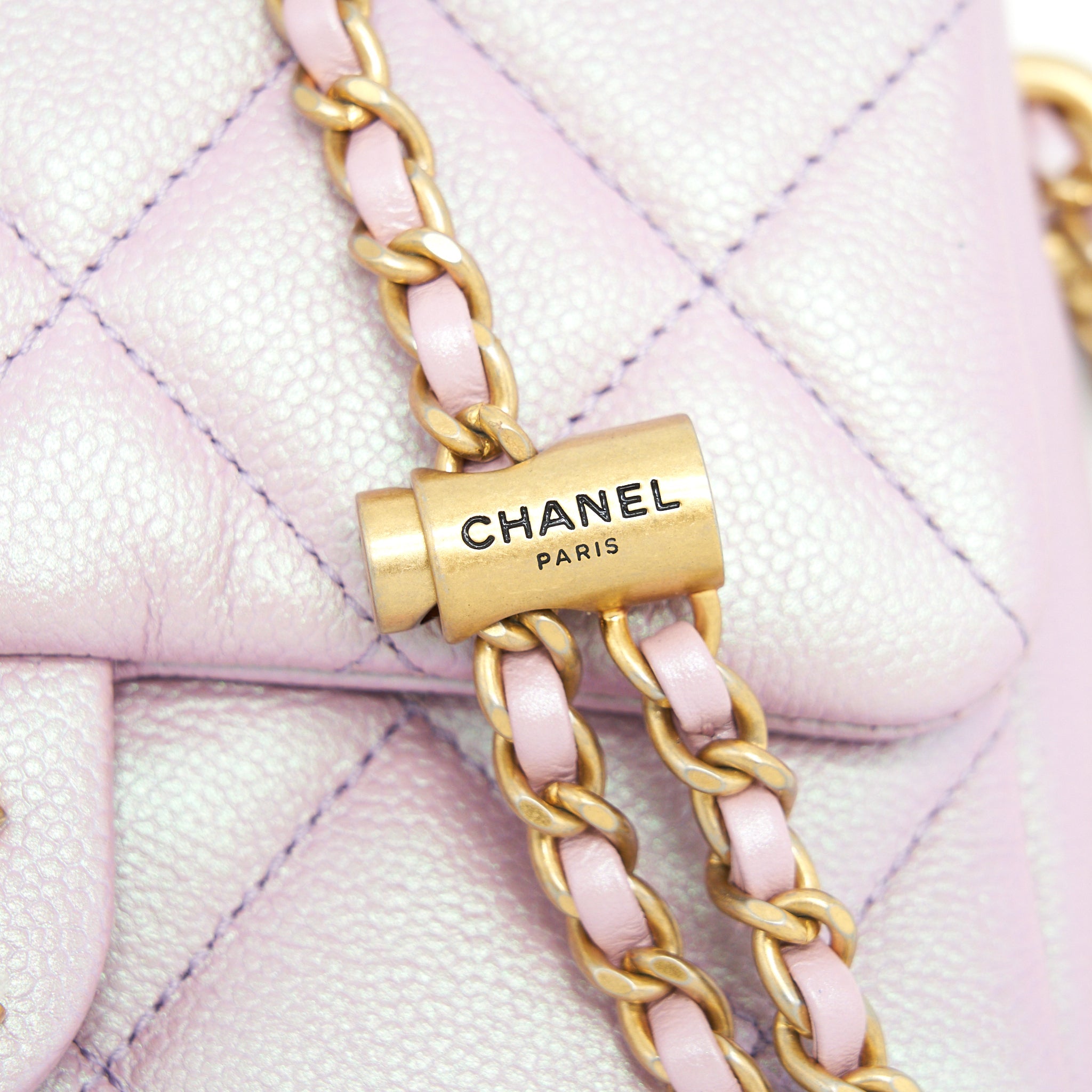 CHANEL 21K MY PERFECT MINI FLAP BAG CAVIAR PINK GHW (MICROCHIP)