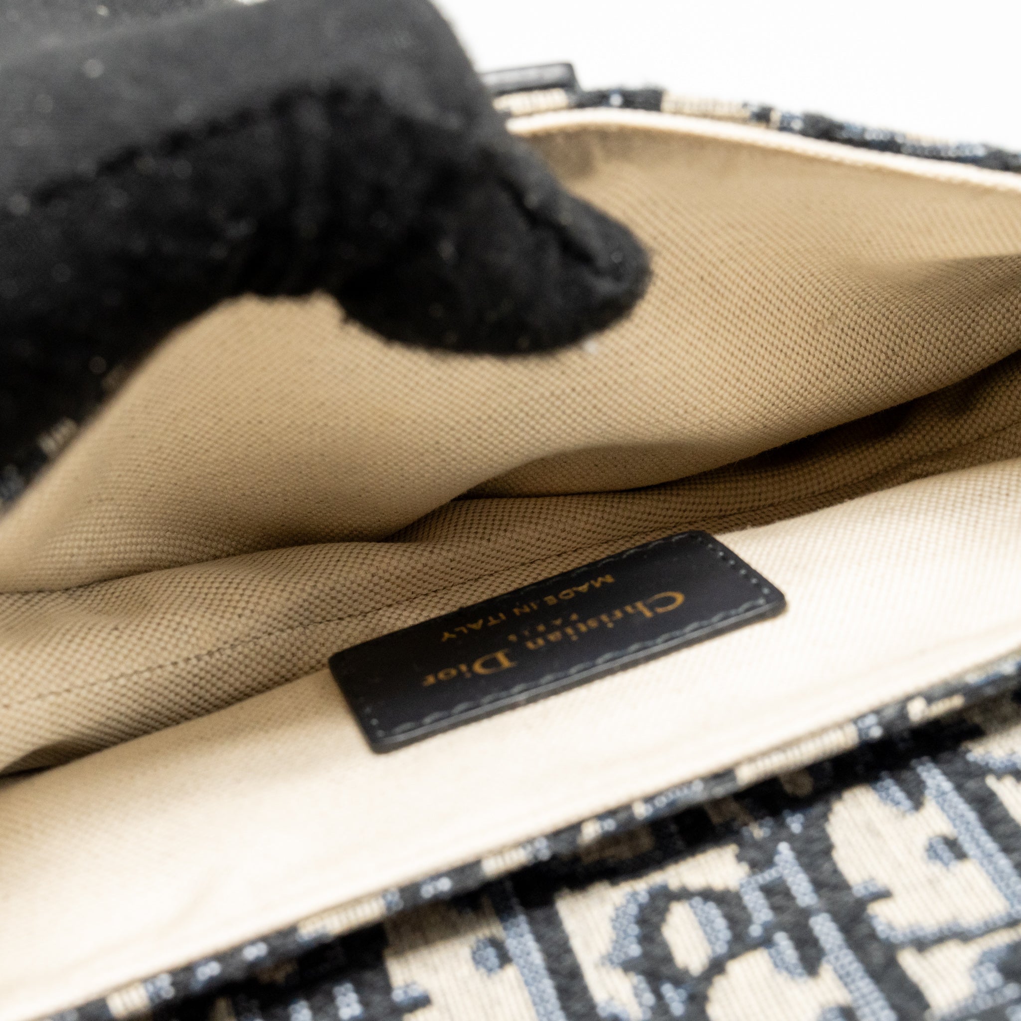 DIOR MINI SADDLE BAG BLUE OBLIQUE JACQUARD CANVAS GHW