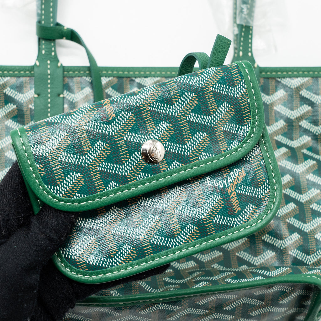 GOYARD MINI ANJOU TOTE BAG CANVAS / CALFSKIN GREEN SHW