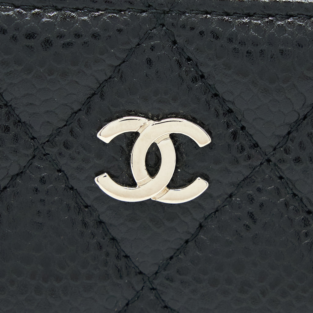 CHANEL SMALL ZIP CARD HOLDER CAVIAR BLACK SHW