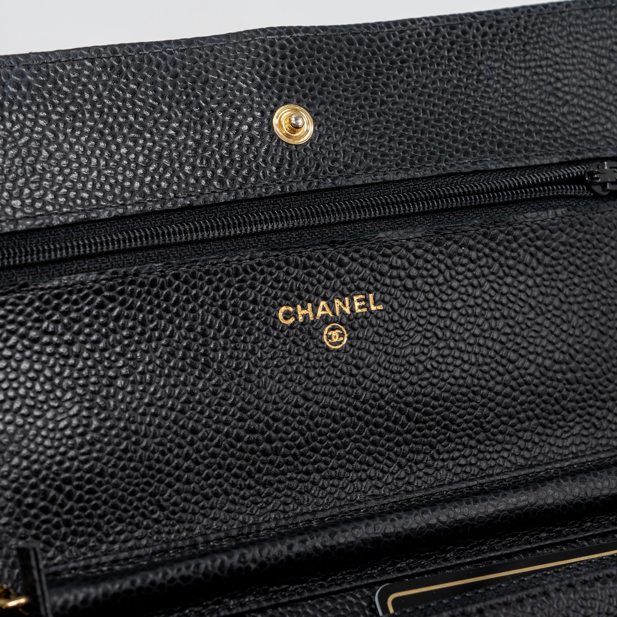 CHANEL CLASSIC WALLET ON CHAIN BLACK CAVIAR BLACK GHW
