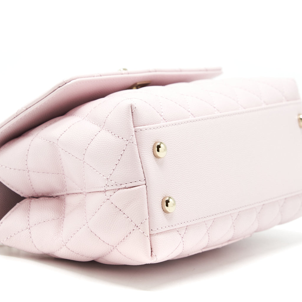 CHANEL 22P SMALL COCO HANDLE CAVIAR LIGHT PINK LGHW (MICROCHIP)