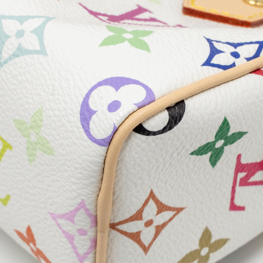 LOUIS VUITTON TAKASHI MURAKAMI NANO SPEEDY MULTICOLOURED MONOGRAM CANVAS WHITE GHW