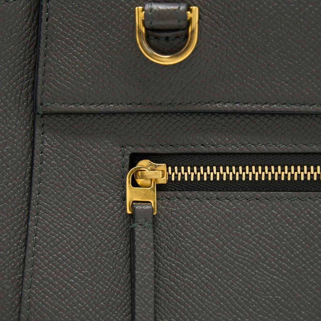 CELINE BELT BAG GRAINED CALFSKIN GREY GHW