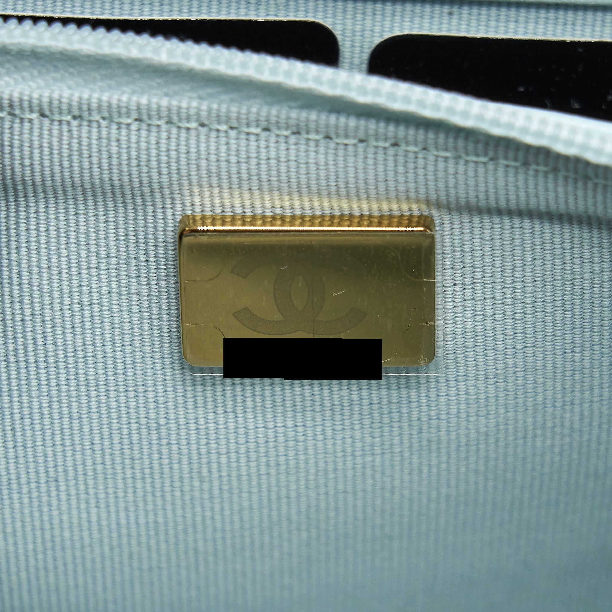 CHANEL RIBBON WALLET ON CHAIN LAMBSKIN LIGHT BLUE LGHW