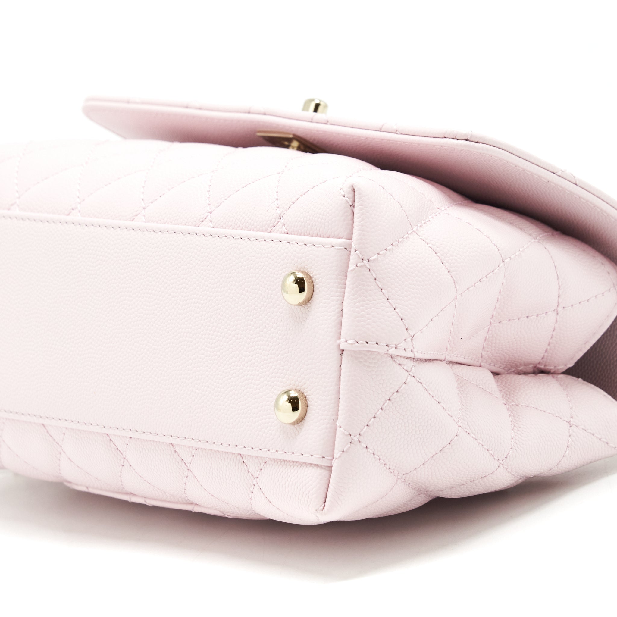 CHANEL 22P SMALL COCO HANDLE CAVIAR LIGHT PINK LGHW (MICROCHIP)