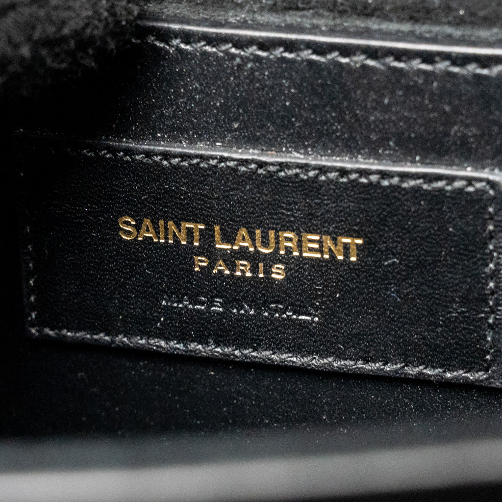 SAINT LAURENT/YSL MINI KATE TASSEL BAG CALFSKIN BLACK GHW