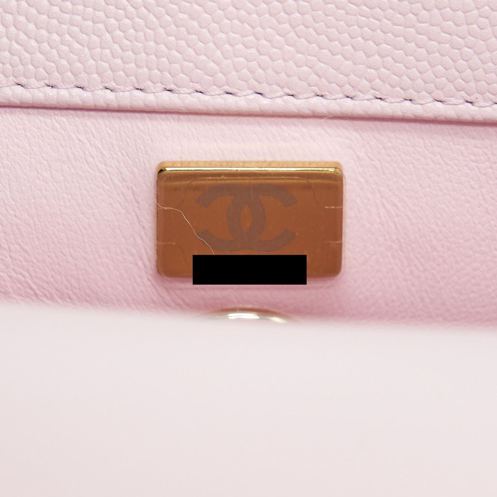 CHANEL 22P SMALL COCO HANDLE CAVIAR LIGHT PINK LGHW (MICROCHIP)