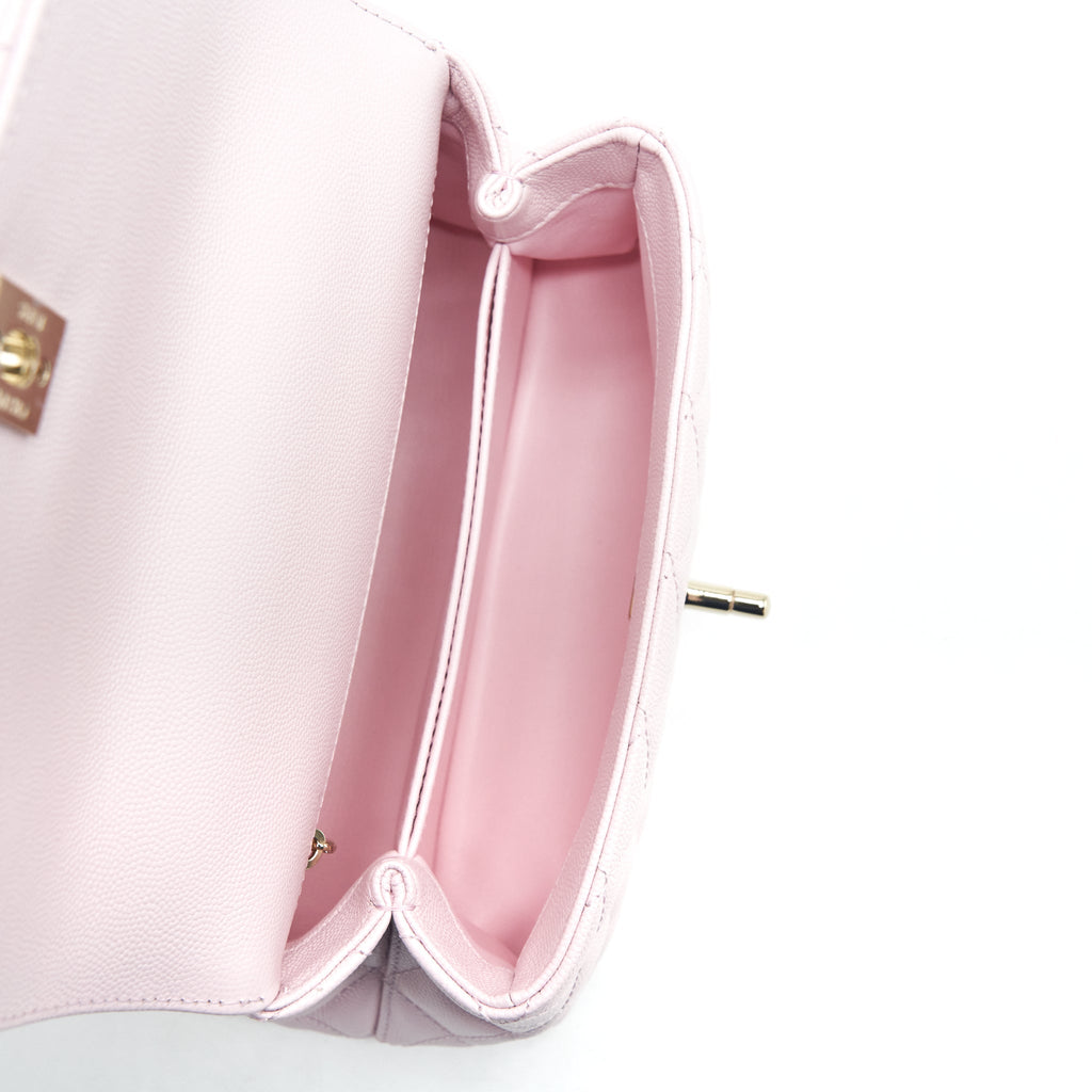 CHANEL 22P SMALL COCO HANDLE CAVIAR LIGHT PINK LGHW (MICROCHIP)