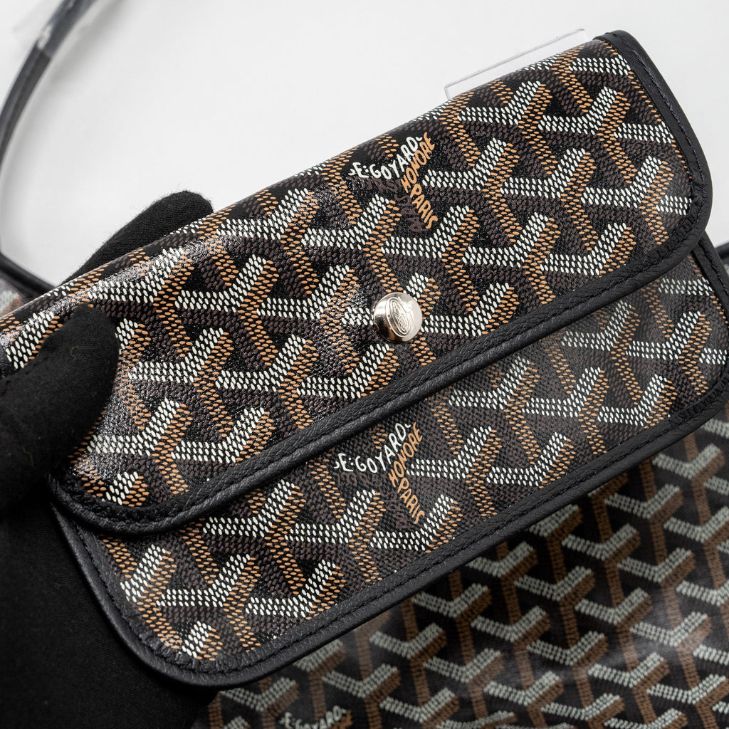 GOYARD BOHEME HOBO BAG GOYARDLINE CANVAS / CALFSKIN BLACK SHW