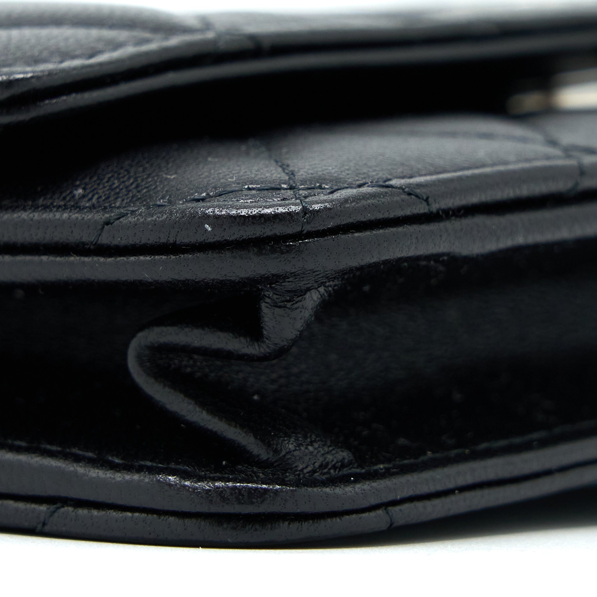 CHANEL CLASSIC WALLET ON CHAIN LAMBSKIN BLACK SHW (MICROCHIP)