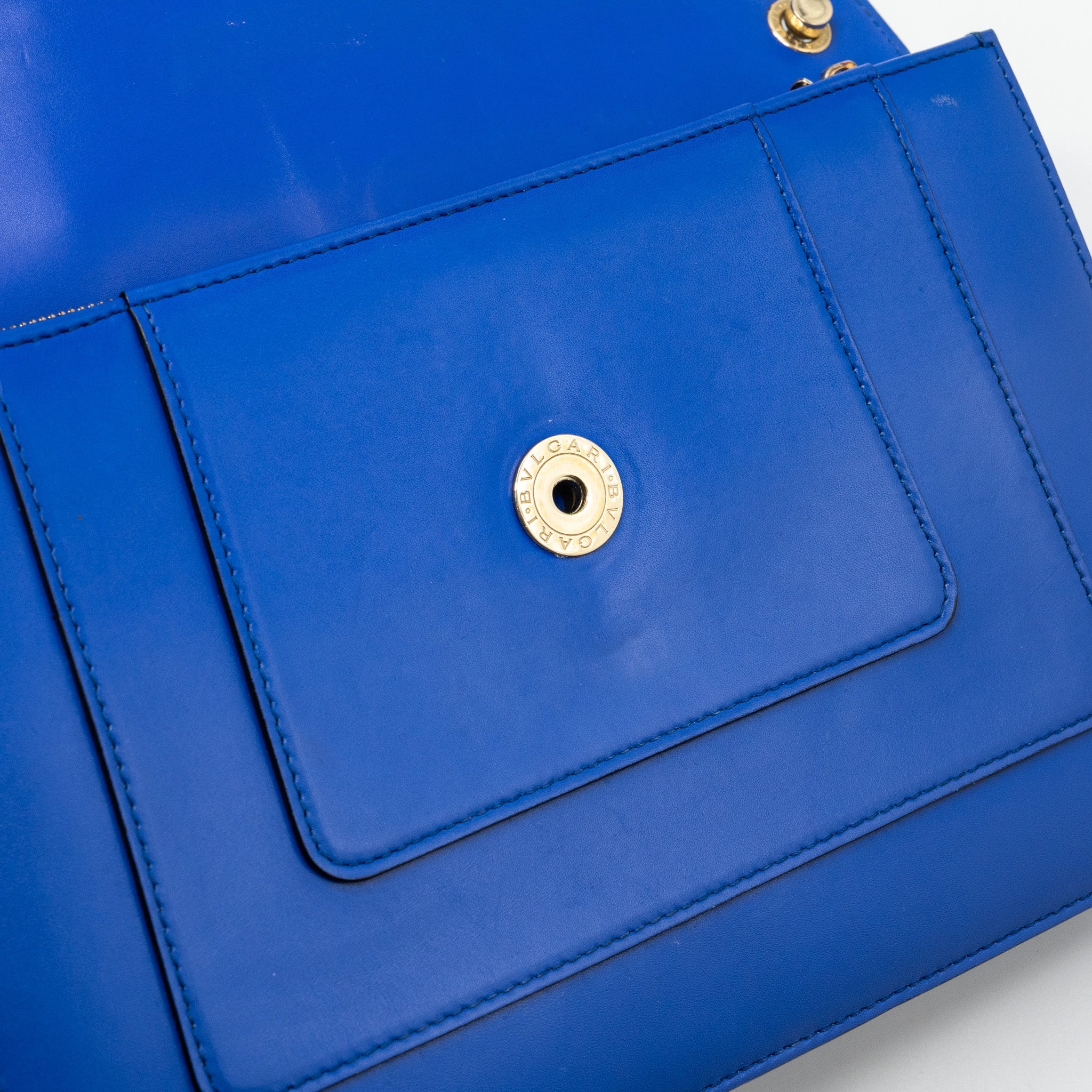 BVLGARI SERPENTI FOREVER SHOULDER BAG LEATHER BLUE GHW