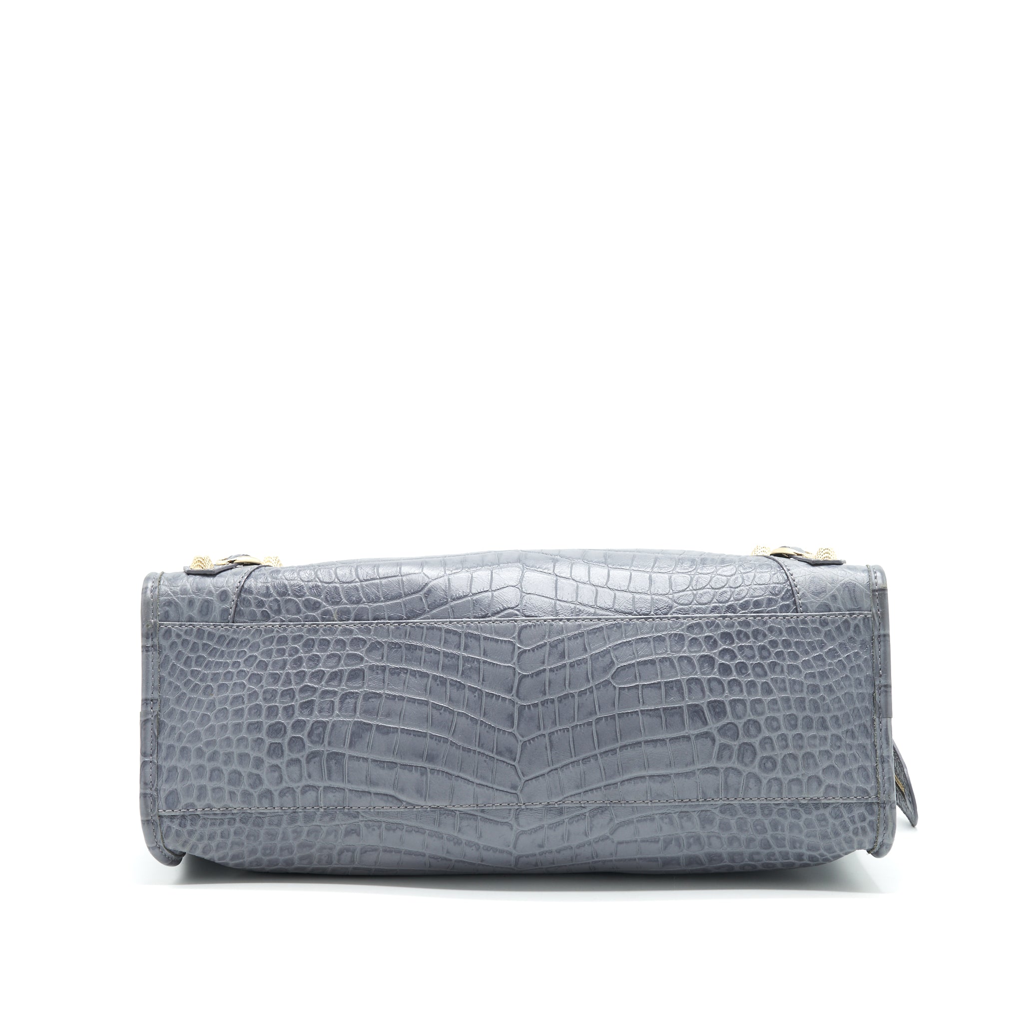 BALENCIAGA MEDIUM EMBOSSED CALFSKIN BAG IN GREY SHW