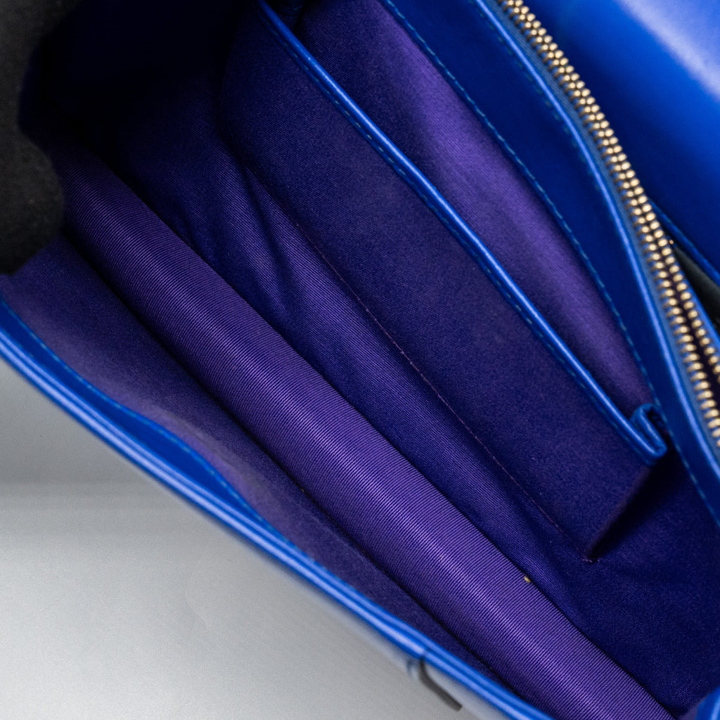BVLGARI SERPENTI FOREVER SHOULDER BAG LEATHER BLUE GHW