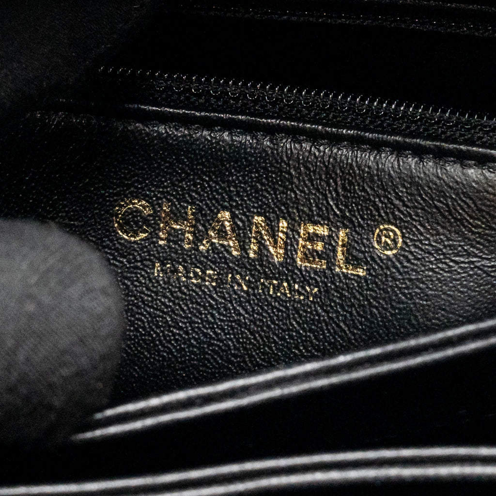 CHANEL TOP HANDLE TRENDY CC FLAP BAG LAMBSKIN BLACK LGHW