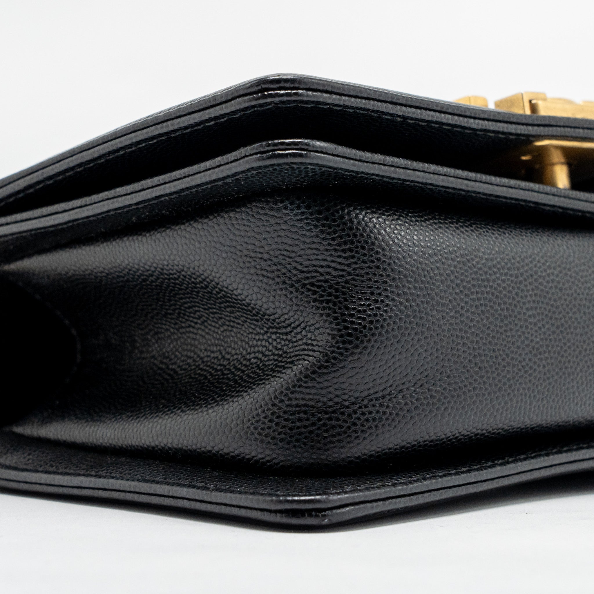 CHANEL SMALL BOY BAG CAVIAR BLACK GHW (MICROCHIP)