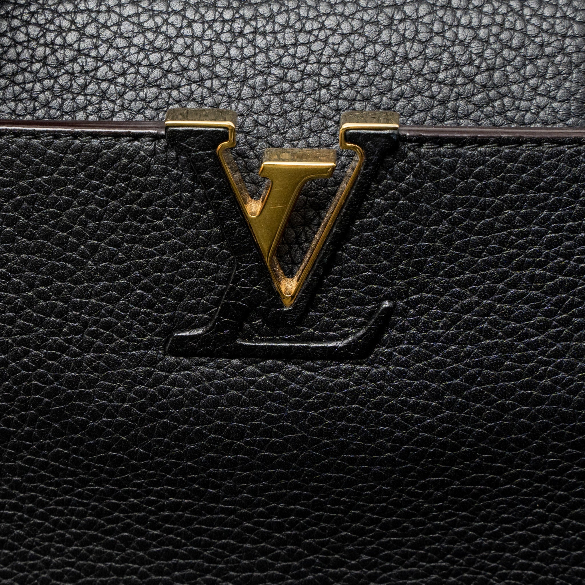 LOUIS VUITTON CAPUCINES BB TAURILLON BLACK GHW