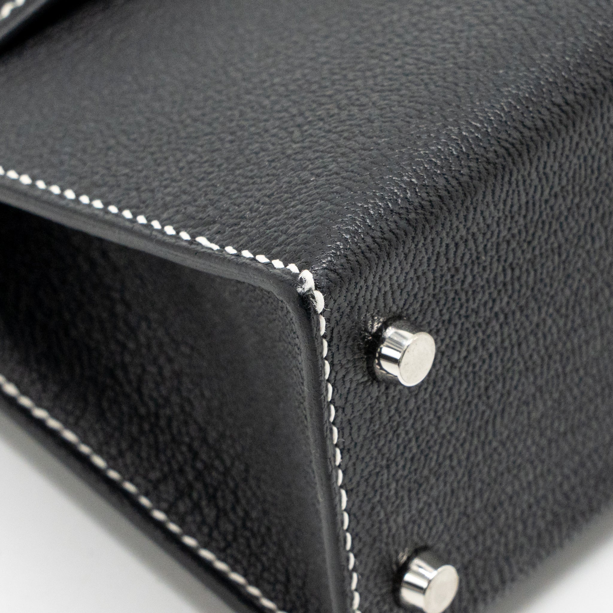 HERMES MINI KELLY II SPECIAL ORDER CHÈVRE MYSORE BLACK/LIME SHW