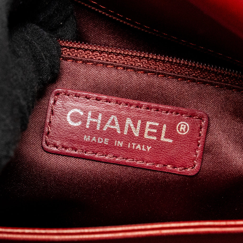 CHANEL MAXI FLAP BAG LAMBSKIN RED SHW