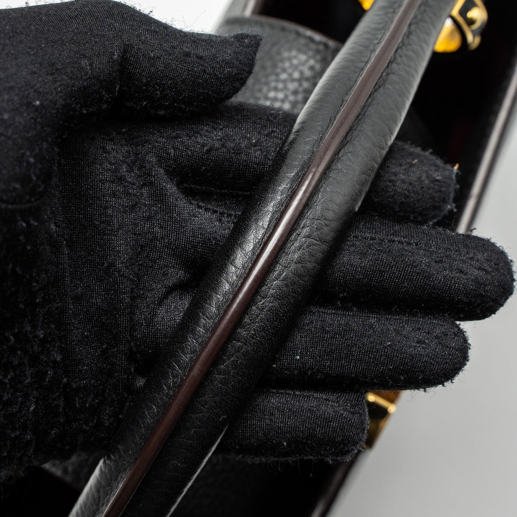 LOUIS VUITTON CAPUCINES BB TAURILLON BLACK GHW