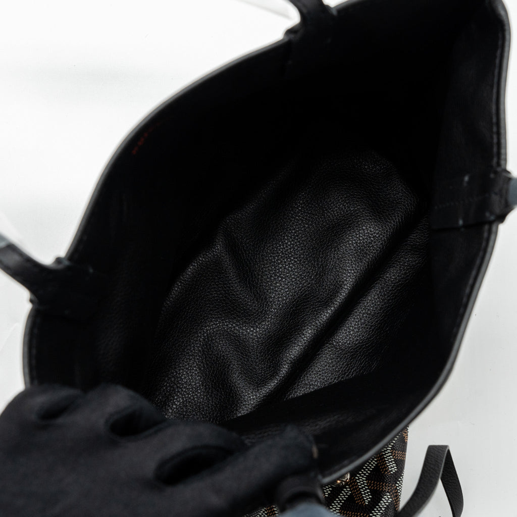 GOYARD MINI ANJOU TOTE BAG CANVAS / CALFSKIN BLACK SHW
