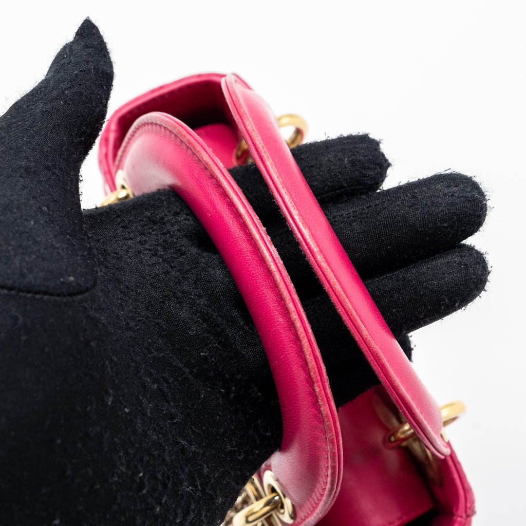 DIOR MINI LADY DIOR LAMBSKIN PINK GHW