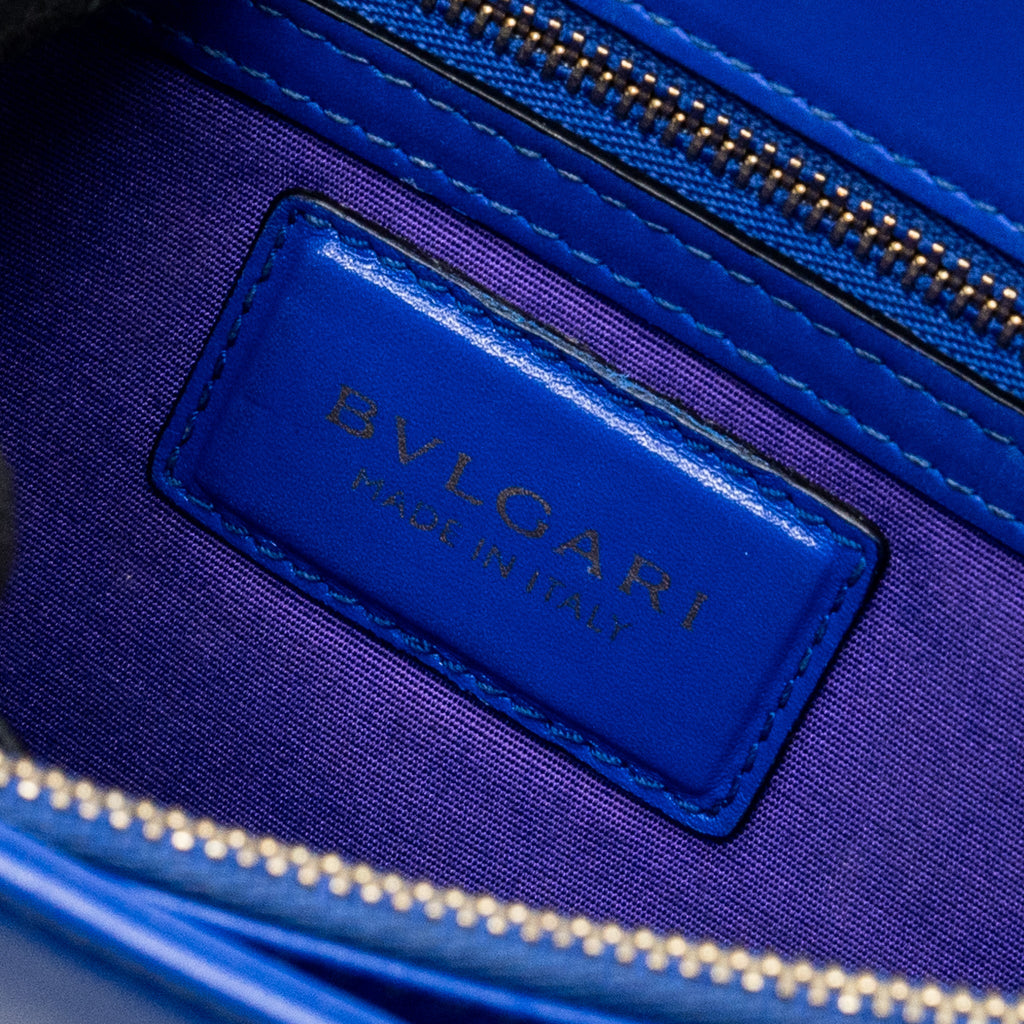 BVLGARI SERPENTI FOREVER SHOULDER BAG LEATHER BLUE GHW