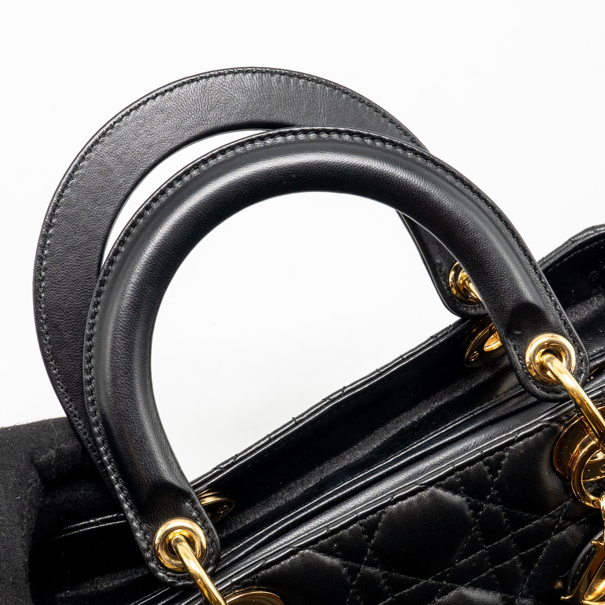 DIOR MEDIUM LADY DIOR LAMBSKIN BLACK GHW