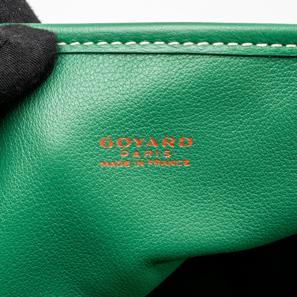 GOYARD MINI ANJOU TOTE BAG GOYARDLINE CANVAS / LEATHER GREEN SHW